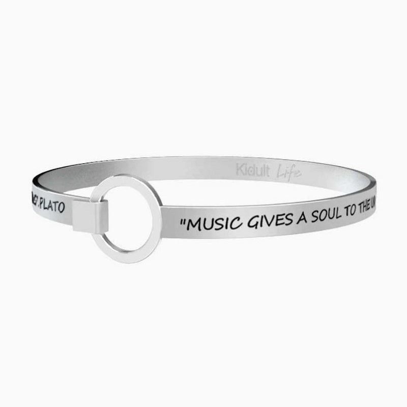 Bracciale rigido da donna in acciaio Music gives a soul... Kidult 731250