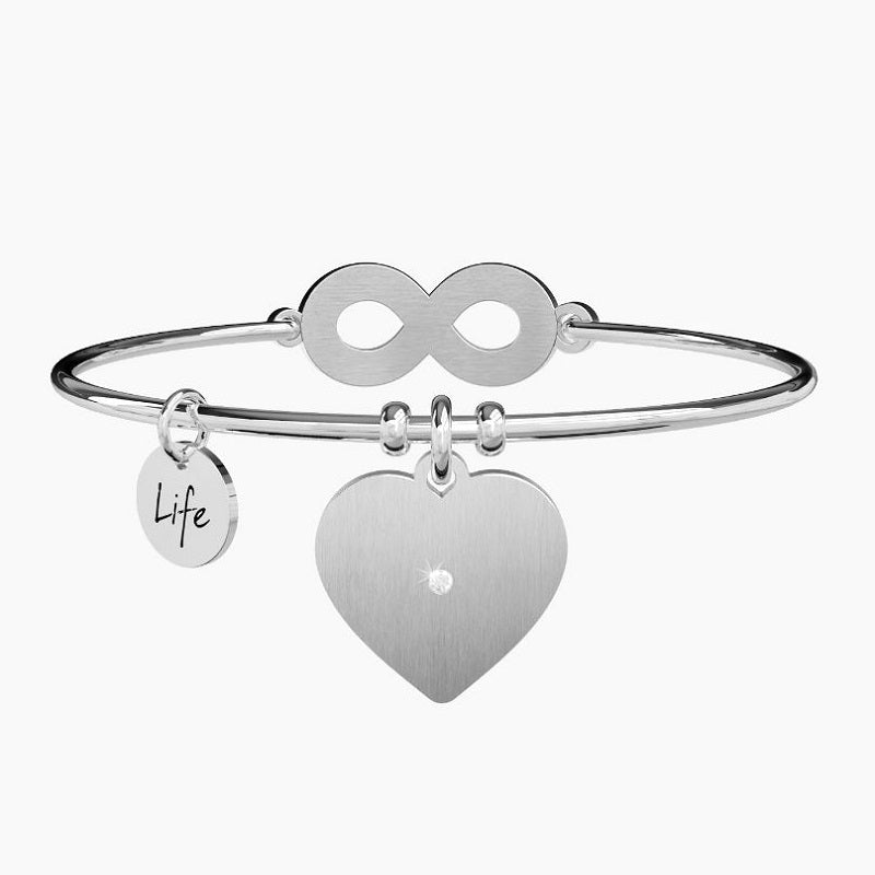 Bracciale da donna in acciaio ciondolo a cuore Kidult 731276
