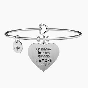 Bracciale da donna in acciaio ciondolo a cuore Kidult 731292