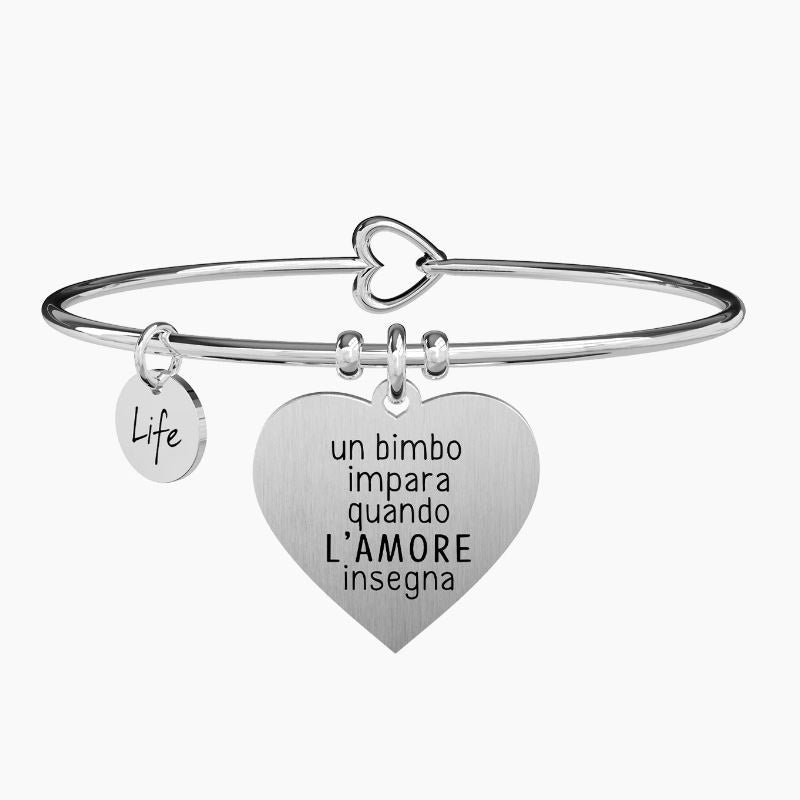 Bracciale da donna in acciaio ciondolo a cuore Kidult 731292