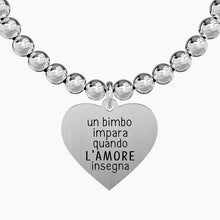 Carica l&#39;immagine nel visualizzatore di Gallery, Bracciale da donna elastico con sfere e ciondolo cuore Kidult 731326
