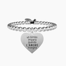 Carica l&#39;immagine nel visualizzatore di Gallery, Bracciale da donna elastico con sfere e ciondolo cuore Kidult 731326
