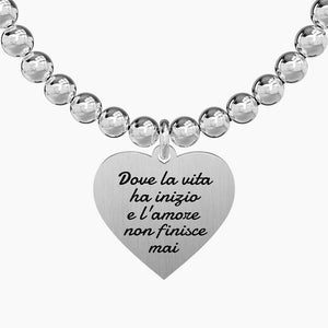 Bracciale da donna elastico con sfere e ciondolo cuore Kidult 731327