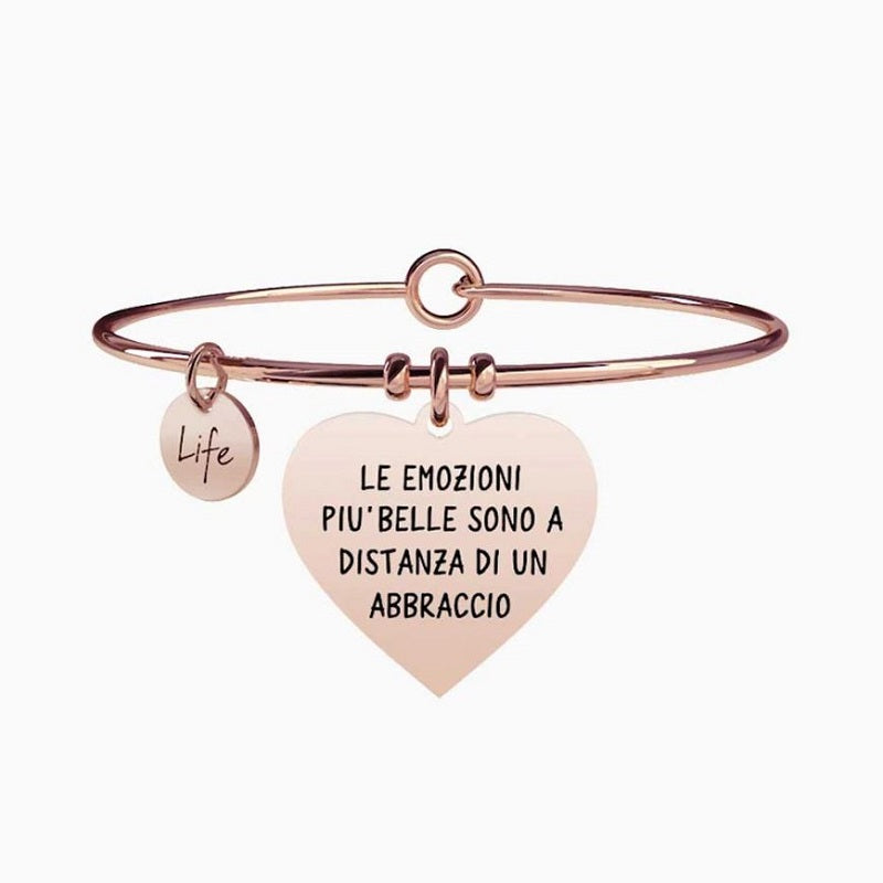 Bracciale da donna in acciaio rosa ciondolo Le emozioni... Kidult 731355