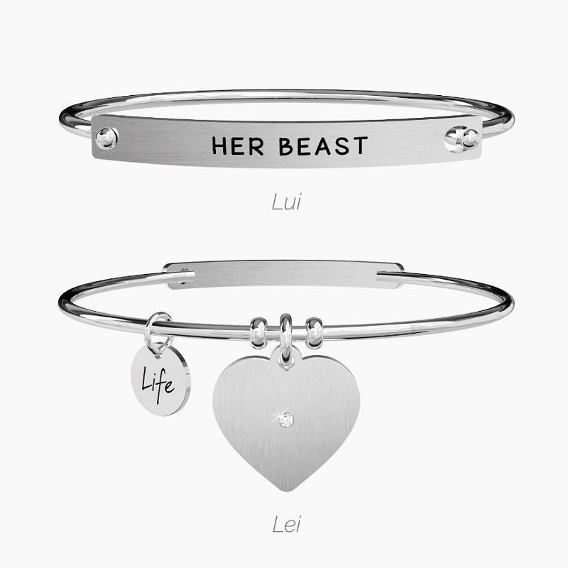 Set Bracciali in acciaio Lui & Lei Beauty & Beast Kidult 731360