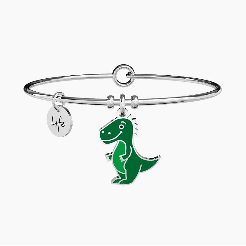 Bracciale da donna in acciaio ciondolo Dinosauro Kidult 731364