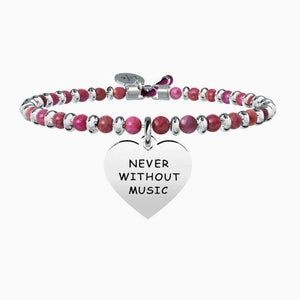 Pulsera de mujer de acero con esferas y colgante de corazón Kidult 731449