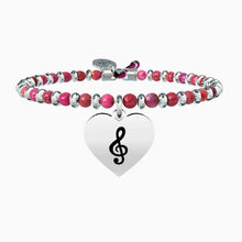 Cargar imagen en el visor de la galería, Pulsera de mujer de acero con esferas y colgante de corazón Kidult 731449
