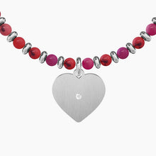 Carica l&#39;immagine nel visualizzatore di Gallery, Bracciale da donna in acciaio con sfere e ciondolo cuore Kidult 731450
