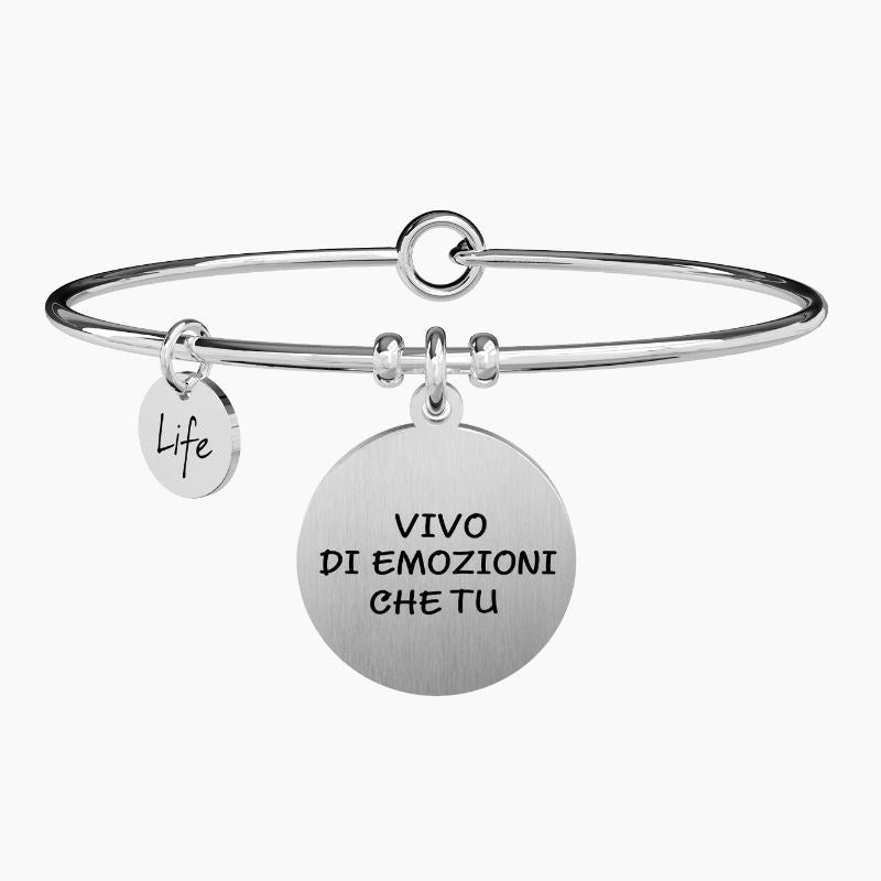 Bracciale da donna in acciaio ciondolo tondo Rewind Kidult 731465