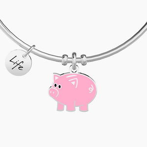 Bracciale da donna in acciaio con ciondolo Maialino Kidult 731500