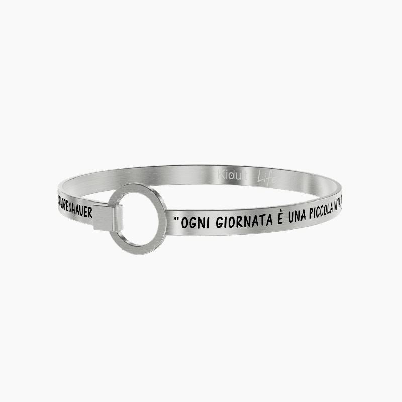 Bracciale rigido da donna in acciaio Ogni giornata è una piccola vita… Kidult 731501