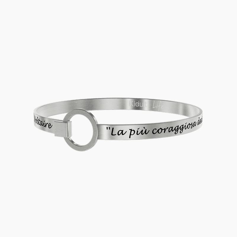 Bracciale rigido da donna in acciaio La più coraggiosa decisione… Kidult 731502