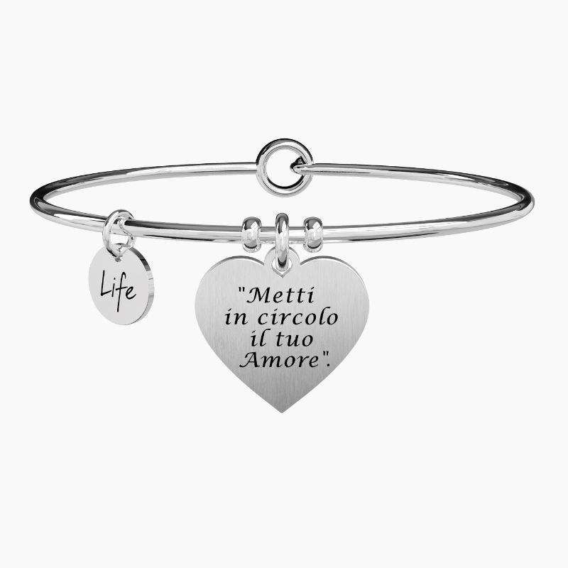 Bracciale da donna in acciaio ciondolo cuore Kidult 731570