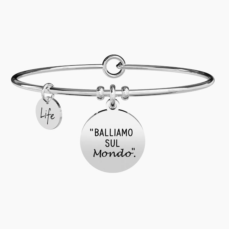 Bracciale da donna in acciaio ciondolo tondo Kidult 731573