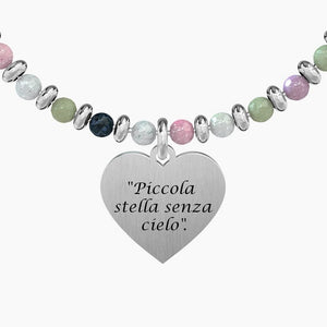 Bracciale da donna in acciaio con sfere e ciondolo cuore Kidult 731576