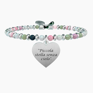 Bracciale da donna in acciaio con sfere e ciondolo cuore Kidult 731576