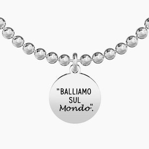 Bracciale da donna in acciaio con sfere e ciondolo tondo Kidult 731579