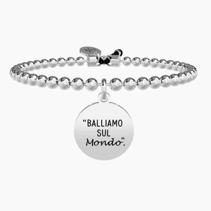 Bracciale da donna in acciaio con sfere e ciondolo tondo Kidult 731579