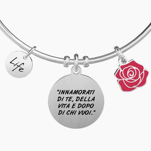 Bracciale da donna in acciaio con ciondoli Innamorati di te... Kidult 731602