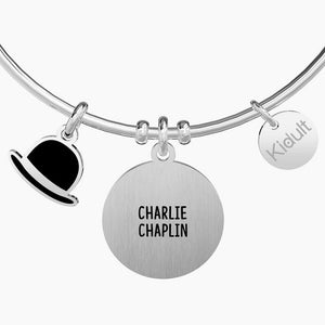 Bracciale da donna in acciaio con ciondolo tondo Il divertimento è... Kidult 731606