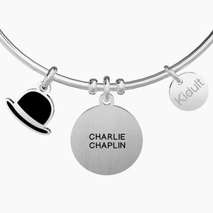 Bracciale da donna in acciaio con ciondolo tondo I am what I am... Kidult 731607
