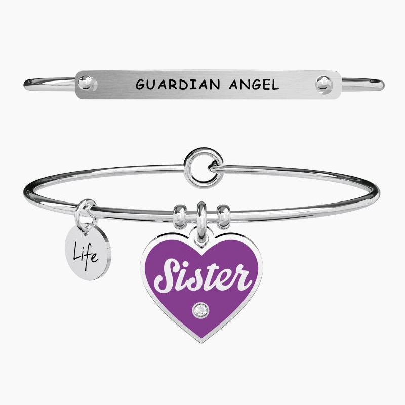 Bracciale da donna in acciaio con ciondolo cuore Sister Kidult 731610