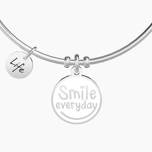 Bracciale da donna in acciaio con ciondolo tondo Smile everyday Kidult 731612