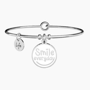 Bracciale da donna in acciaio con ciondolo tondo Smile everyday Kidult 731612