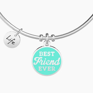 Bracciale da donna in acciaio con ciondolo tondo BEST friend EVER Kidult 731614