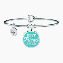 Carica l&#39;immagine nel visualizzatore di Gallery, Bracciale da donna in acciaio con ciondolo tondo BEST friend EVER Kidult 731614
