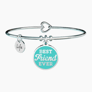 Bracciale da donna in acciaio con ciondolo tondo BEST friend EVER Kidult 731614