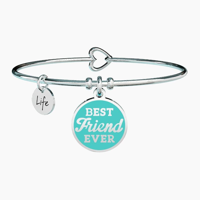 Bracciale da donna in acciaio con ciondolo tondo BEST friend EVER Kidult 731614