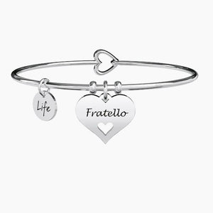 Pulsera de mujer Fratello Kidult 731618 de acero con colgante de corazón