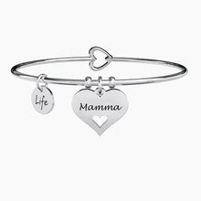 Cargar imagen en el visor de la galería, Pulsera de mujer de acero con colgante corazón de Mamá Kidult 731619
