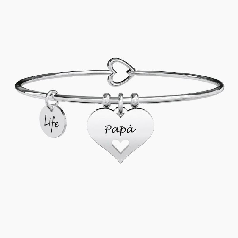 Women's steel bracelet with Dad heart pendant Kidult 731620