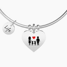 Carica l&#39;immagine nel visualizzatore di Gallery, Bracciale da donna in acciaio con ciondolo cuore My Family Kidult 731629
