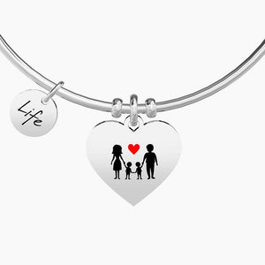 Bracciale da donna in acciaio con ciondolo cuore My Family Kidult 731629
