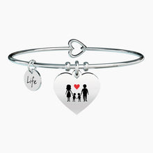 Carica l&#39;immagine nel visualizzatore di Gallery, Bracciale da donna in acciaio con ciondolo cuore My Family Kidult 731629
