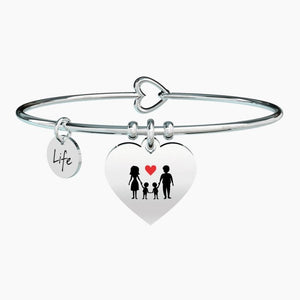 Bracciale da donna in acciaio con ciondolo cuore My Family Kidult 731629