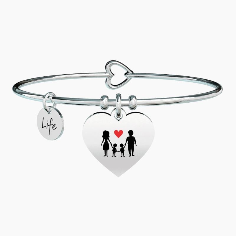 Bracciale da donna in acciaio con ciondolo cuore My Family Kidult 731629