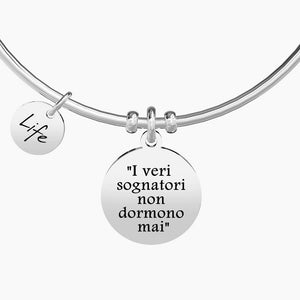 Bracciale da donna in acciaio con ciondolo tondo I veri sognatori... Kidult 731630