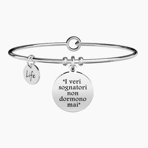 Bracciale da donna in acciaio con ciondolo tondo I veri sognatori... Kidult 731630