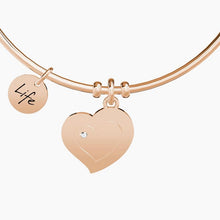 Carica l&#39;immagine nel visualizzatore di Gallery, Bracciale da donna in acciaio oro rosa con ciondolo cuore Kidult 731631
