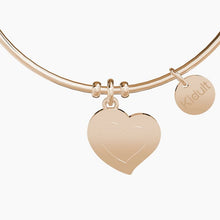 Carica l&#39;immagine nel visualizzatore di Gallery, Bracciale da donna in acciaio oro rosa con ciondolo cuore Kidult 731631
