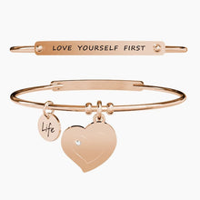 Carica l&#39;immagine nel visualizzatore di Gallery, Bracciale da donna in acciaio oro rosa con ciondolo cuore Kidult 731631
