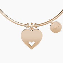 Carica l&#39;immagine nel visualizzatore di Gallery, Bracciale da donna in acciaio oro rosa con ciondolo cuore Grazie Kidult 731635
