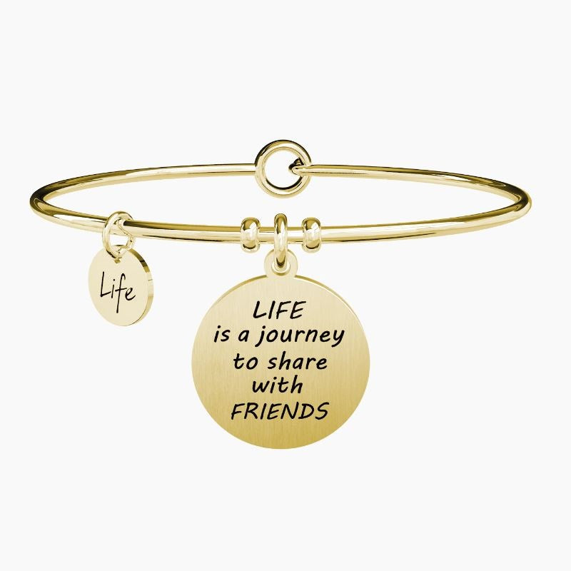 Bracciale da donna in acciaio oro giallo con ciondolo tondo Vita Kidult 731640