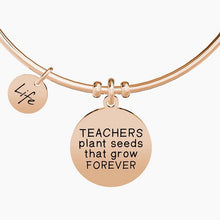 Carica l&#39;immagine nel visualizzatore di Gallery, Bracciale da donna in acciaio oro rosa con ciondolo tondo Teachers Kidult 731644
