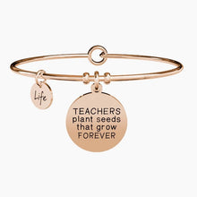Carica l&#39;immagine nel visualizzatore di Gallery, Bracciale da donna in acciaio oro rosa con ciondolo tondo Teachers Kidult 731644
